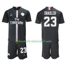 Fußballtrikots Paris Saint Germain Draxler 23 Jodan Schwarz Kinder 2018-2019 Kurzarm Ausweichtrikot kaufen